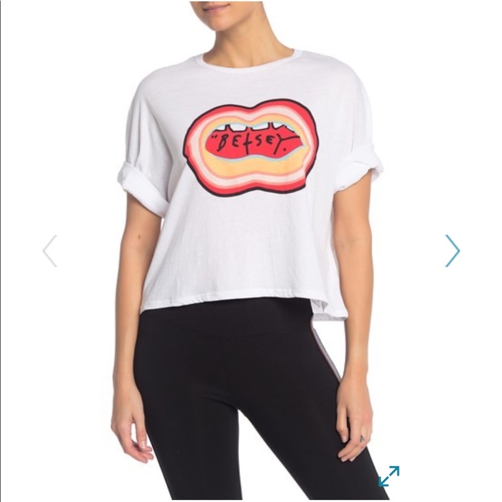 Betsey Johnson brand logo knit T-shirt